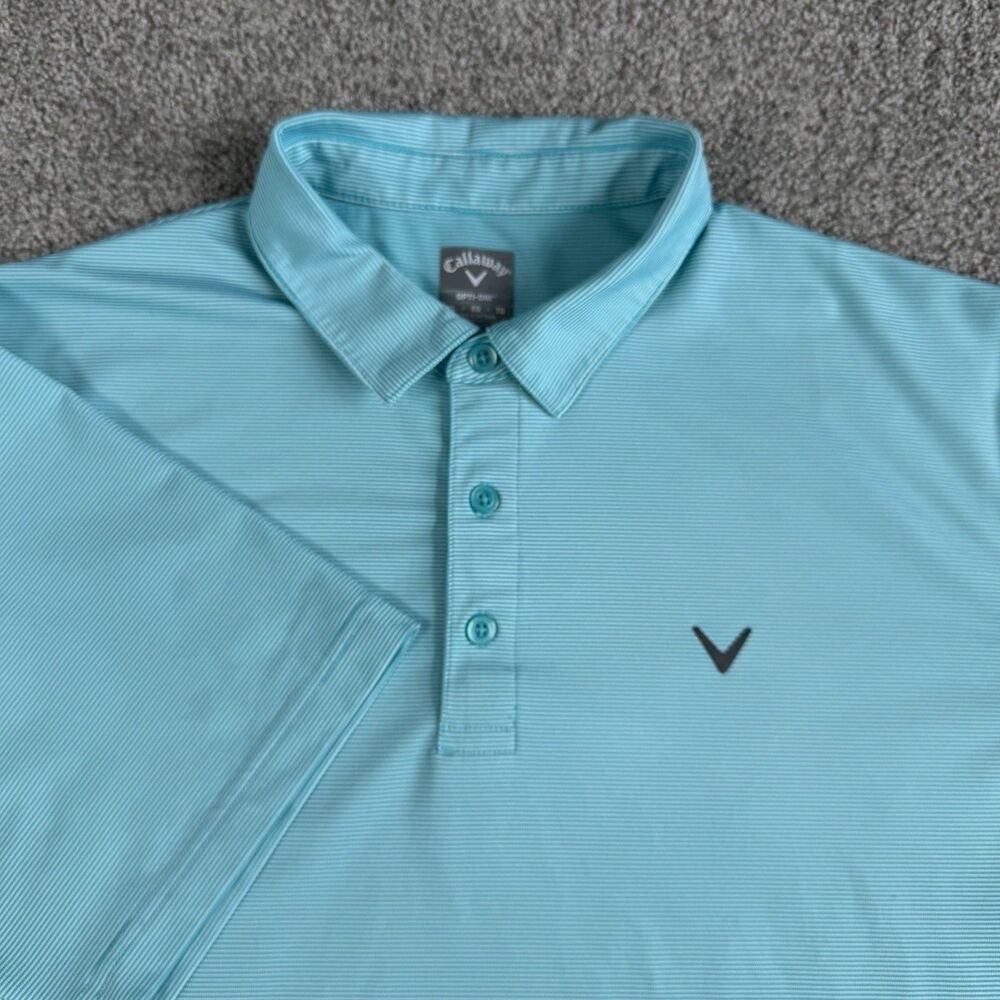 CALLAWAY Opti-Dri Golf Polo Shirt Performance Stretch Mens Striped Size XL